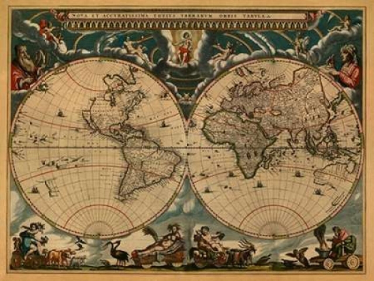 New and Accurate Map of the World Poster Print by Johannes Blaeu - Item # VARPDX379291